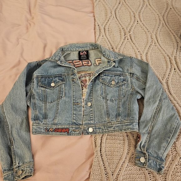LA Gear Vintage Cropped Embroder Jacket  Size M - Picture 1 of 6